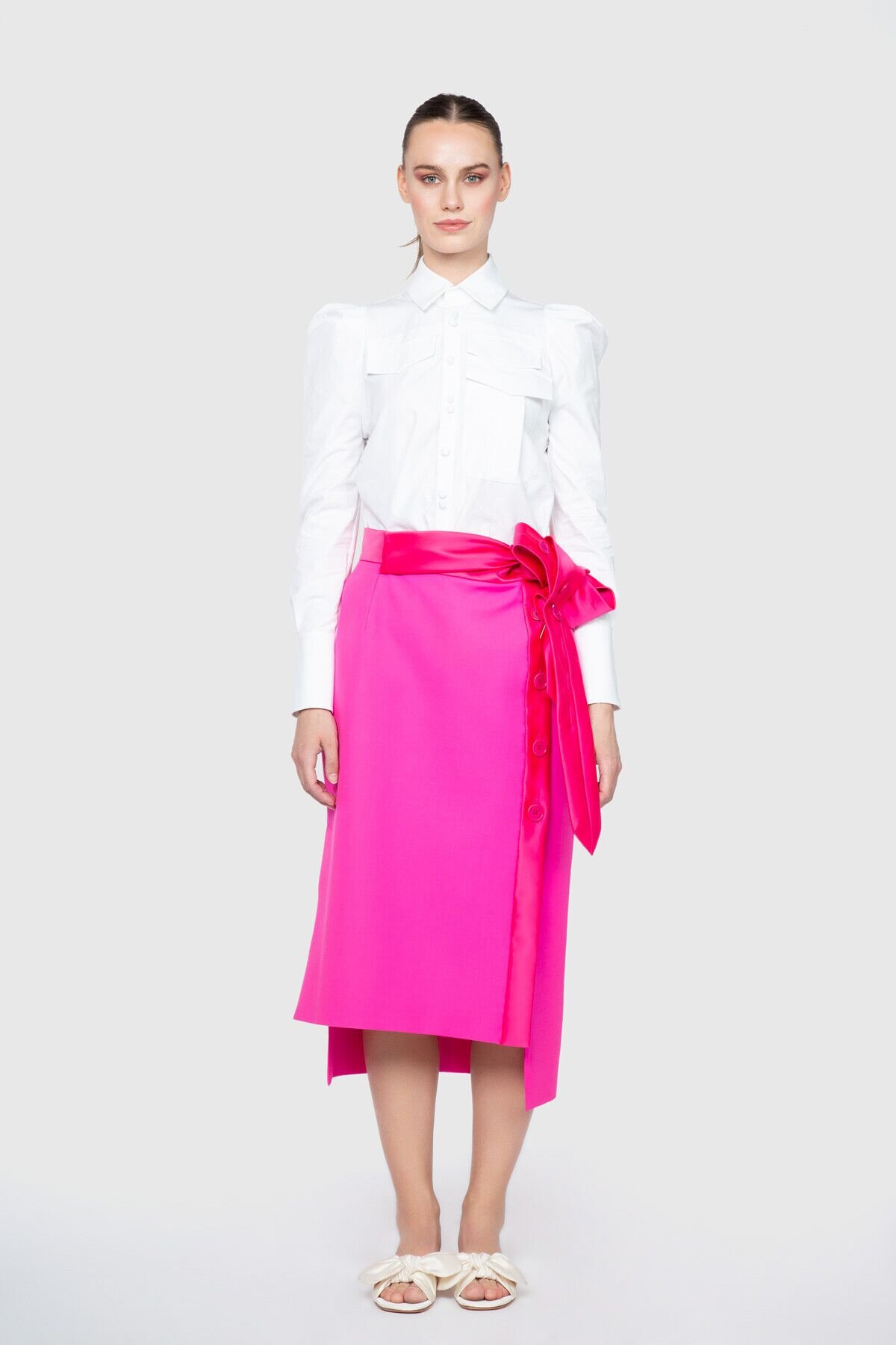Baglama Detailed Asymmetrical Skirt