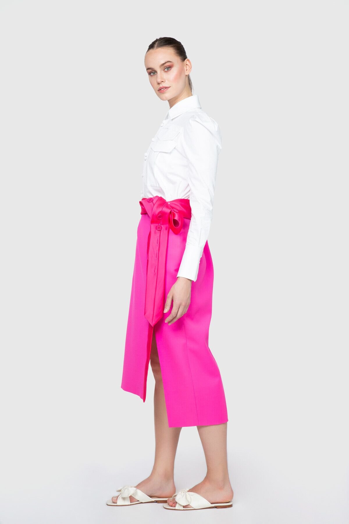 Baglama Detailed Asymmetrical Skirt
