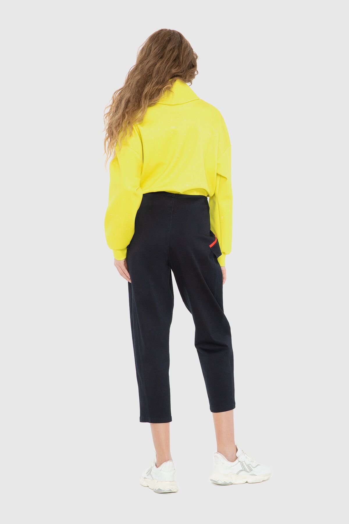 Contrast Stripe And Zipper Detail Trousers